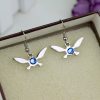 The Legends of Zeldas Earrings Triforce Navi Drop Earrings Classic Simple Charm Sapphire Drop Earrings Femme - Legend Of Zelda Shop