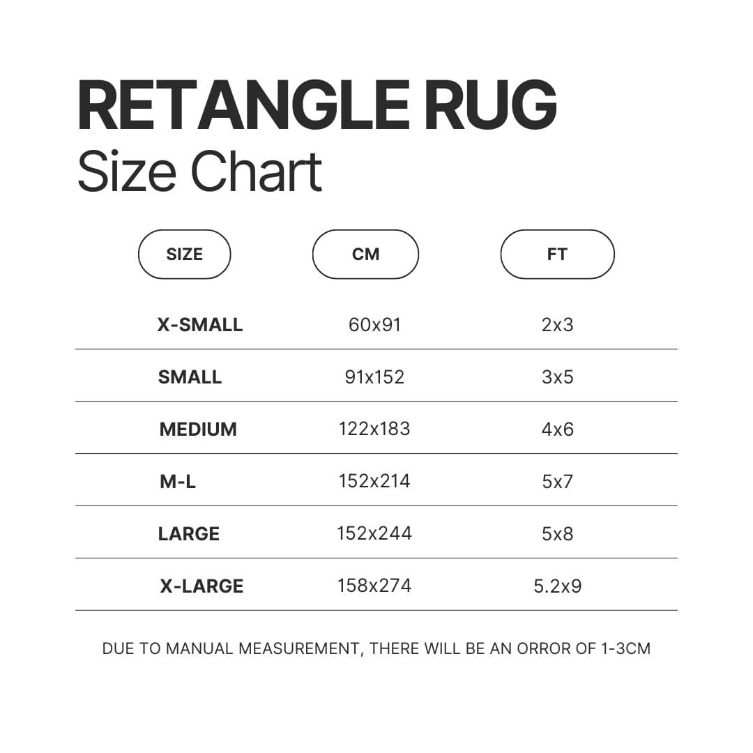 Retangle Rug Size Chart - Legend Of Zelda Shop