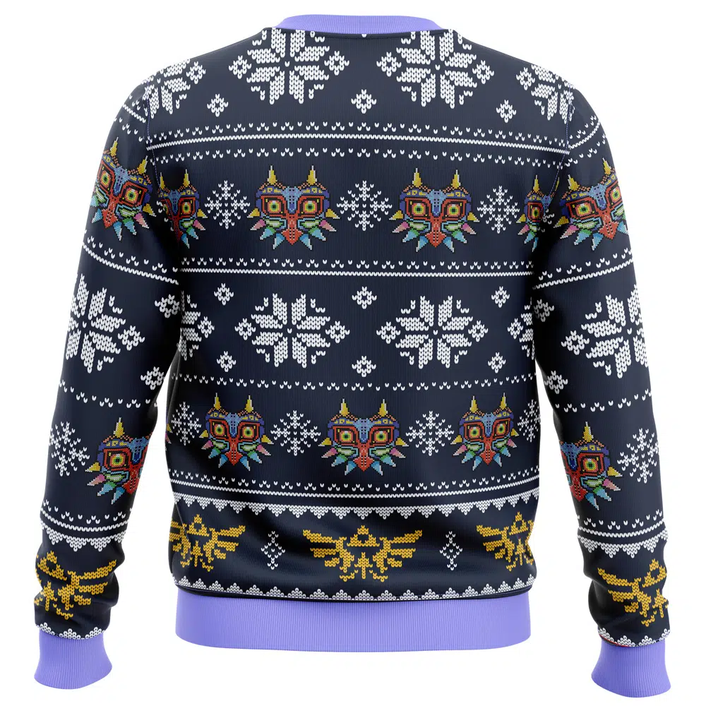Majoras Mask Zelda Ugly Christmas Sweater BACK mockup - Legend Of Zelda Shop