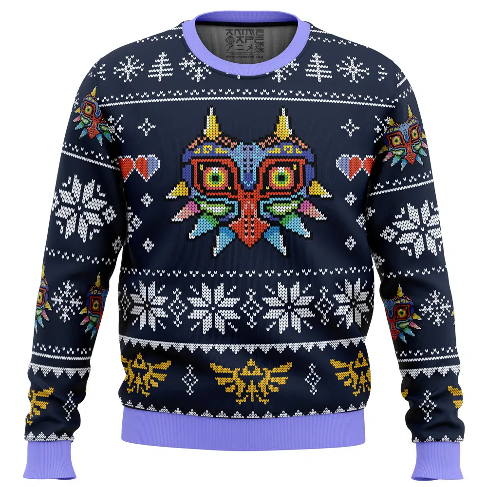 Majoras Mask Zelda Ugly Christmas Sweater FRONT mockup - Legend Of Zelda Shop