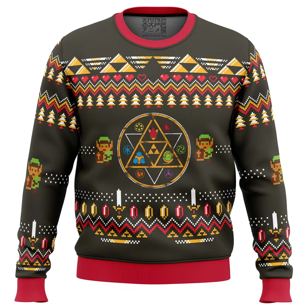 Zelda Rubies Ugly Christmas Sweater FRONT mockup - Legend Of Zelda Shop